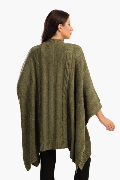 Slip-On High Neck Poncho