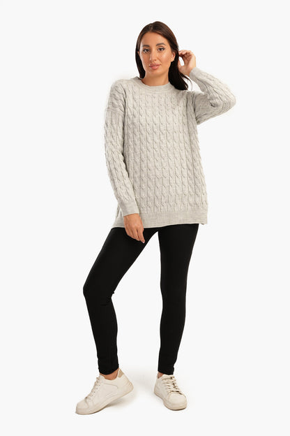 Knitted Pullover with Slits