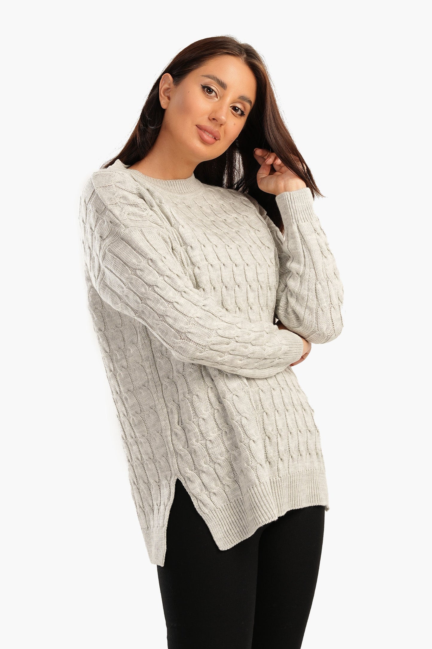 Knitted Pullover with Slits