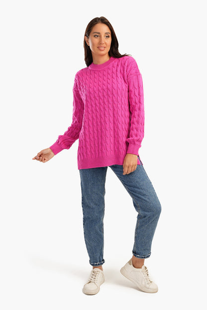 Knitted Pullover with Slits