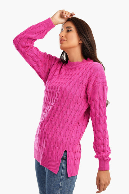 Knitted Pullover with Slits