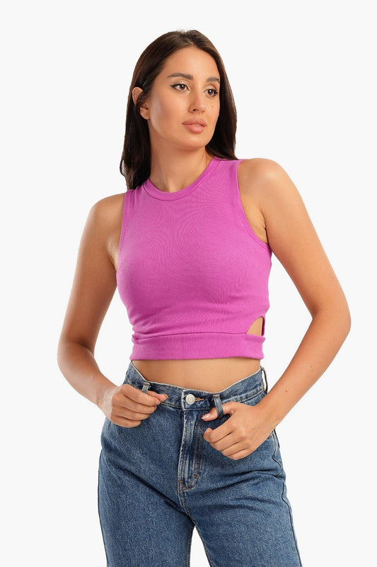 Ribbed Top with Cut Out Sides - Carina - ÙƒØ§Ø±ÙŠÙ†Ø§