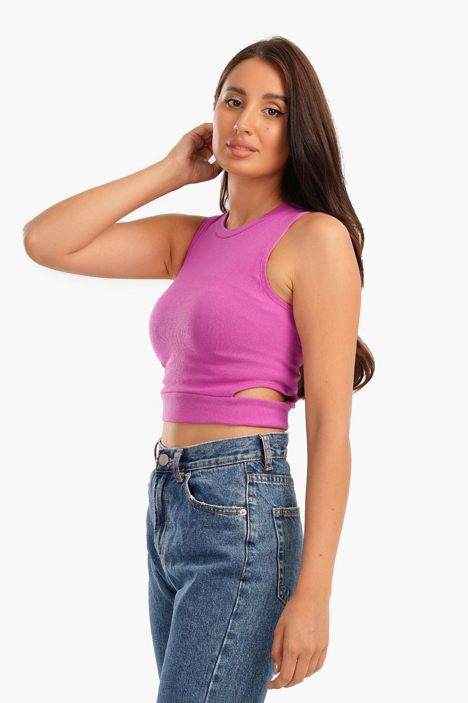 Ribbed Top with Cut Out Sides - Carina - ÙƒØ§Ø±ÙŠÙ†Ø§