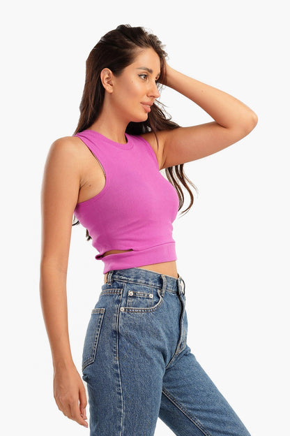 Ribbed Top with Cut Out Sides - Carina - ÙƒØ§Ø±ÙŠÙ†Ø§