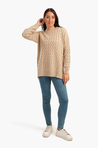 Knitted Pullover with Slits