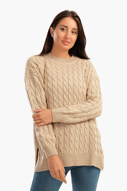 Knitted Pullover with Slits