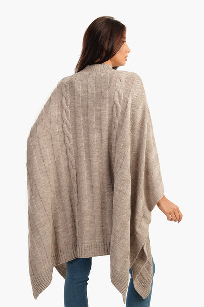 Slip-On High Neck Poncho