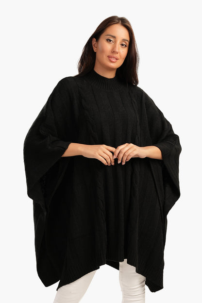 Slip-On High Neck Poncho