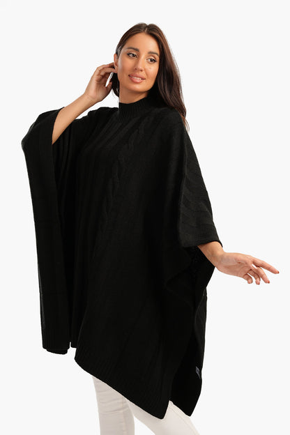 Slip-On High Neck Poncho