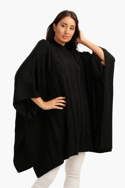 Slip-On High Neck Poncho