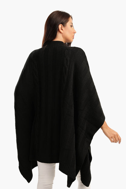 Slip-On High Neck Poncho