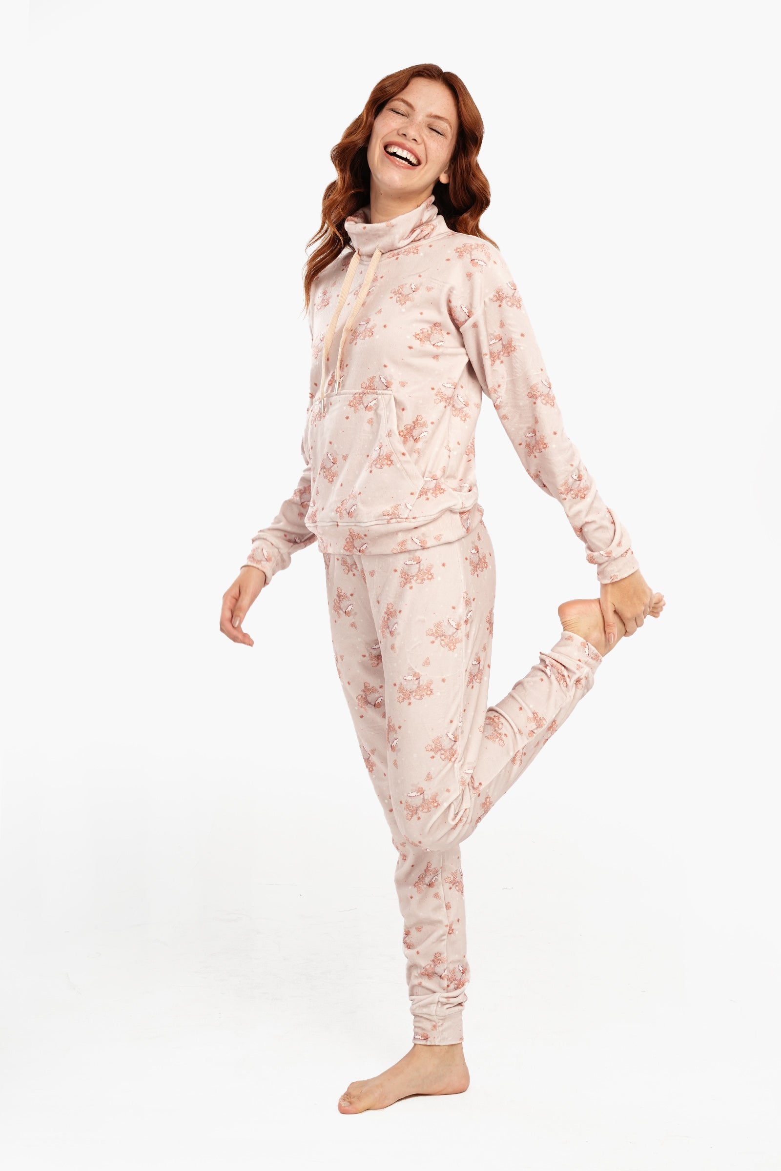 Velvet All Over Print Pajama Set