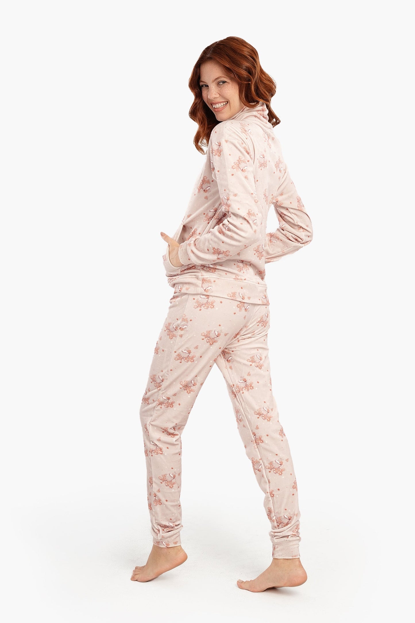 Velvet All Over Print Pyjama Set