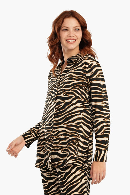 Voile Zebra Print Shirt