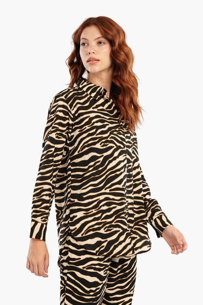 Voile Zebra Print Shirt