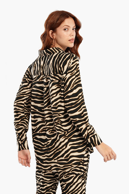 Voile Zebra Print Shirt