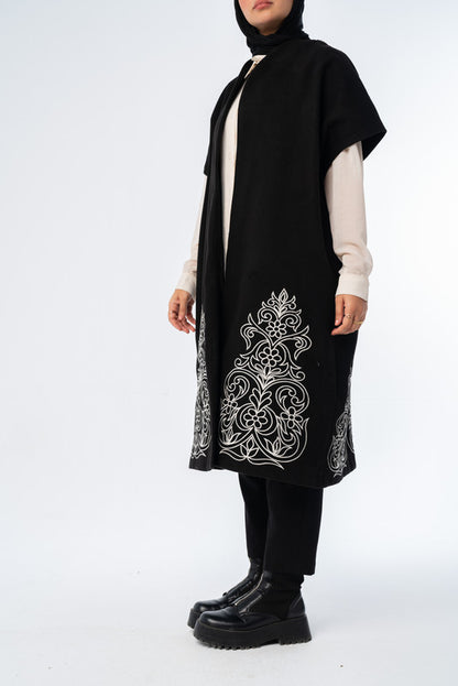 Royal Embroided Wool Poncho