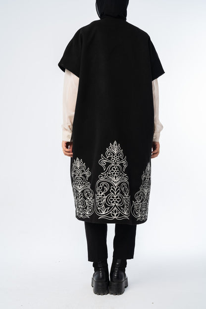 Royal Embroided Wool Poncho