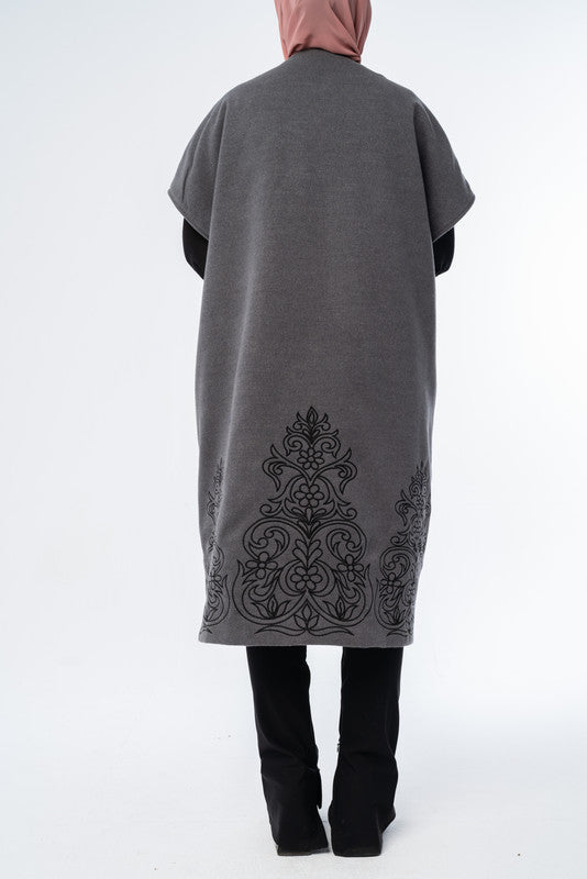 Royal Embroided Wool Poncho