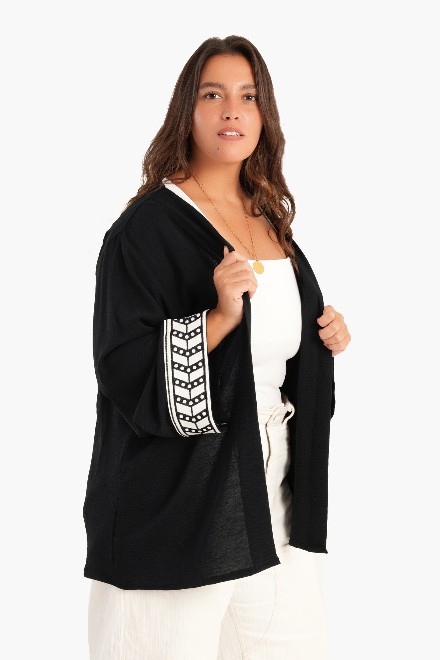 Back Palm Print Kimono