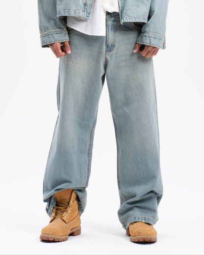 Wide Leg Jeans - Light Blue