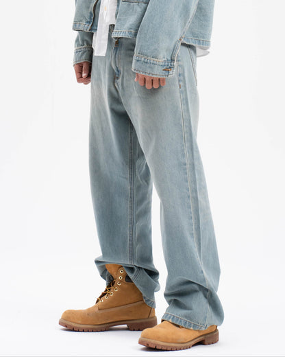 Wide Leg Jeans - Light Blue