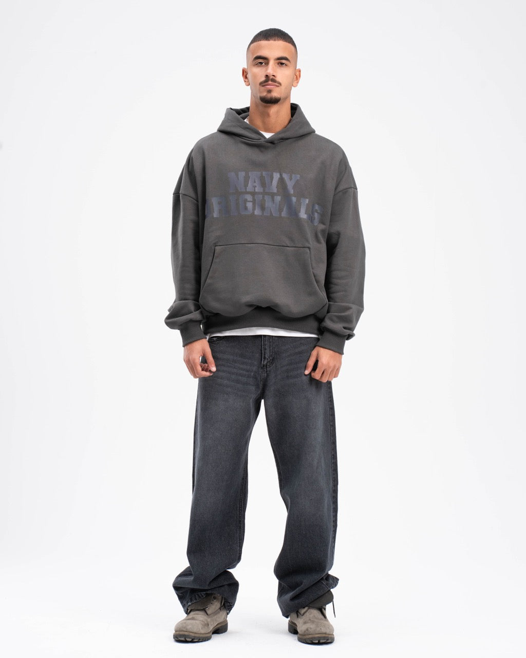 Cotton Milton Unisex Printed Hoodie – Dark Grey