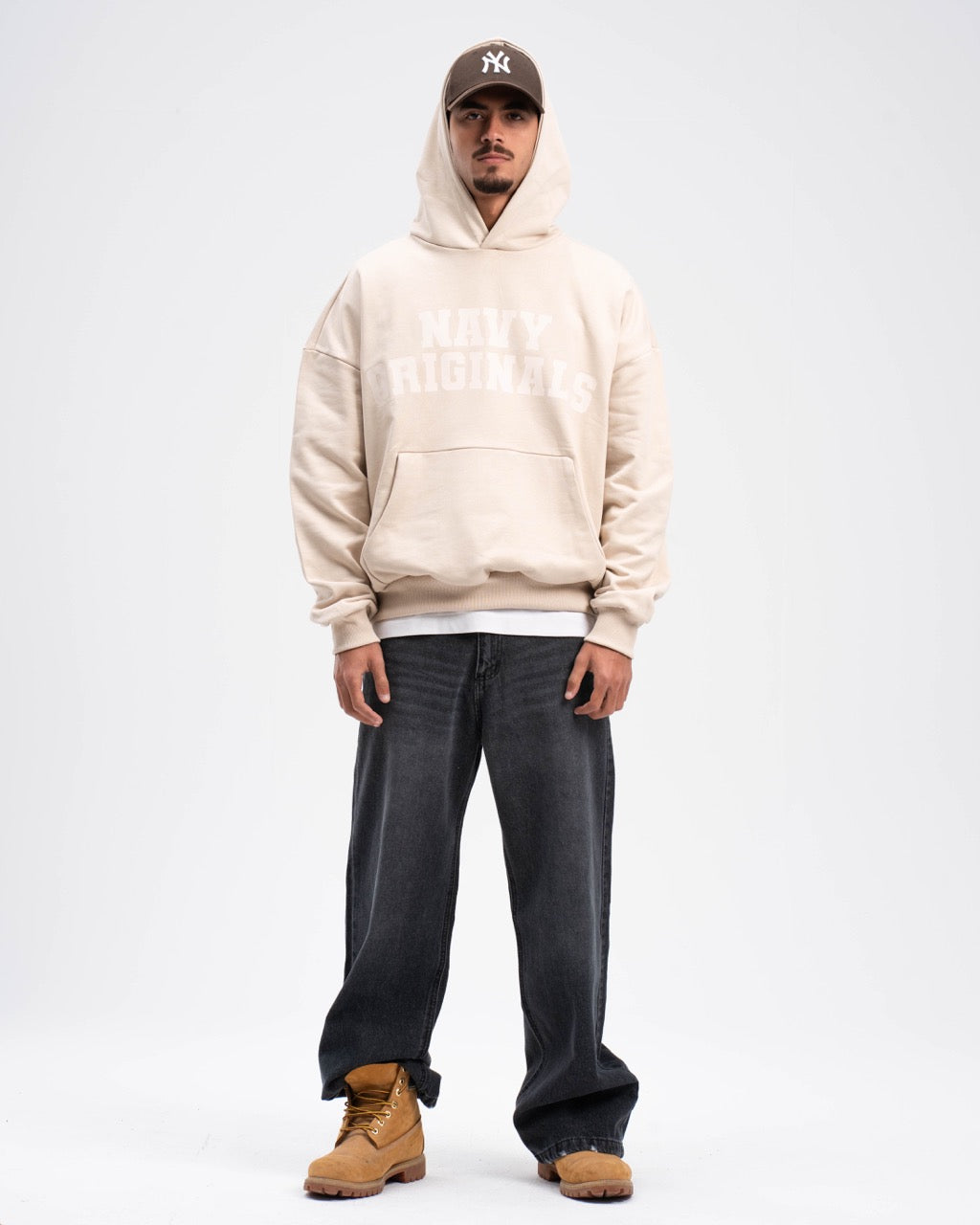 Cotton Milton Unisex Printed Hoodie – Beige