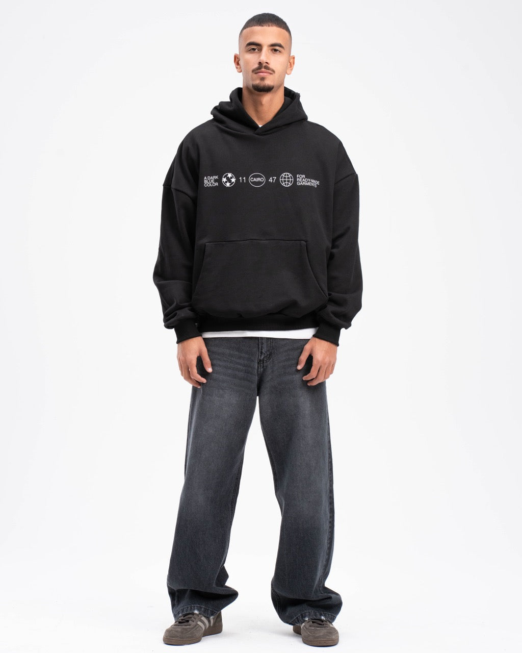 Cotton Milton Unisex Printed Hoodie – Black