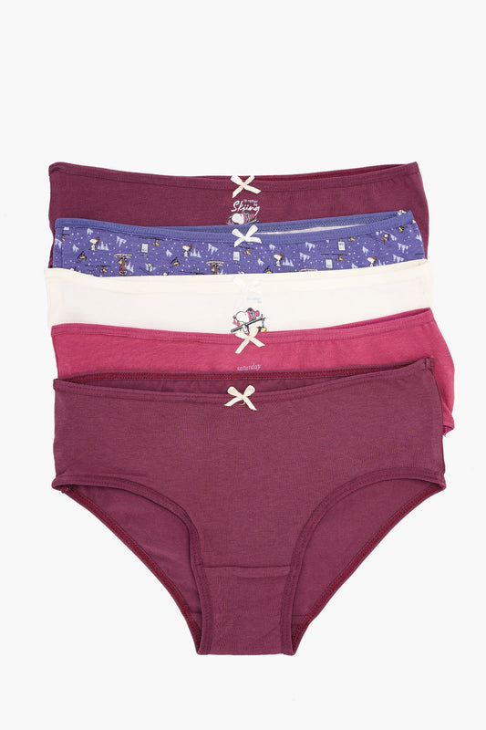 Pack of 5 Colored Brief Panties