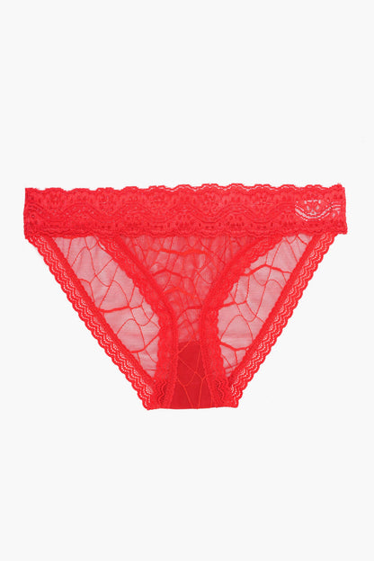 Essential Lace Bikini Panty - Red