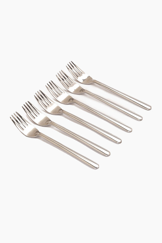 Small Fork Set - 6 Pcs - Silver