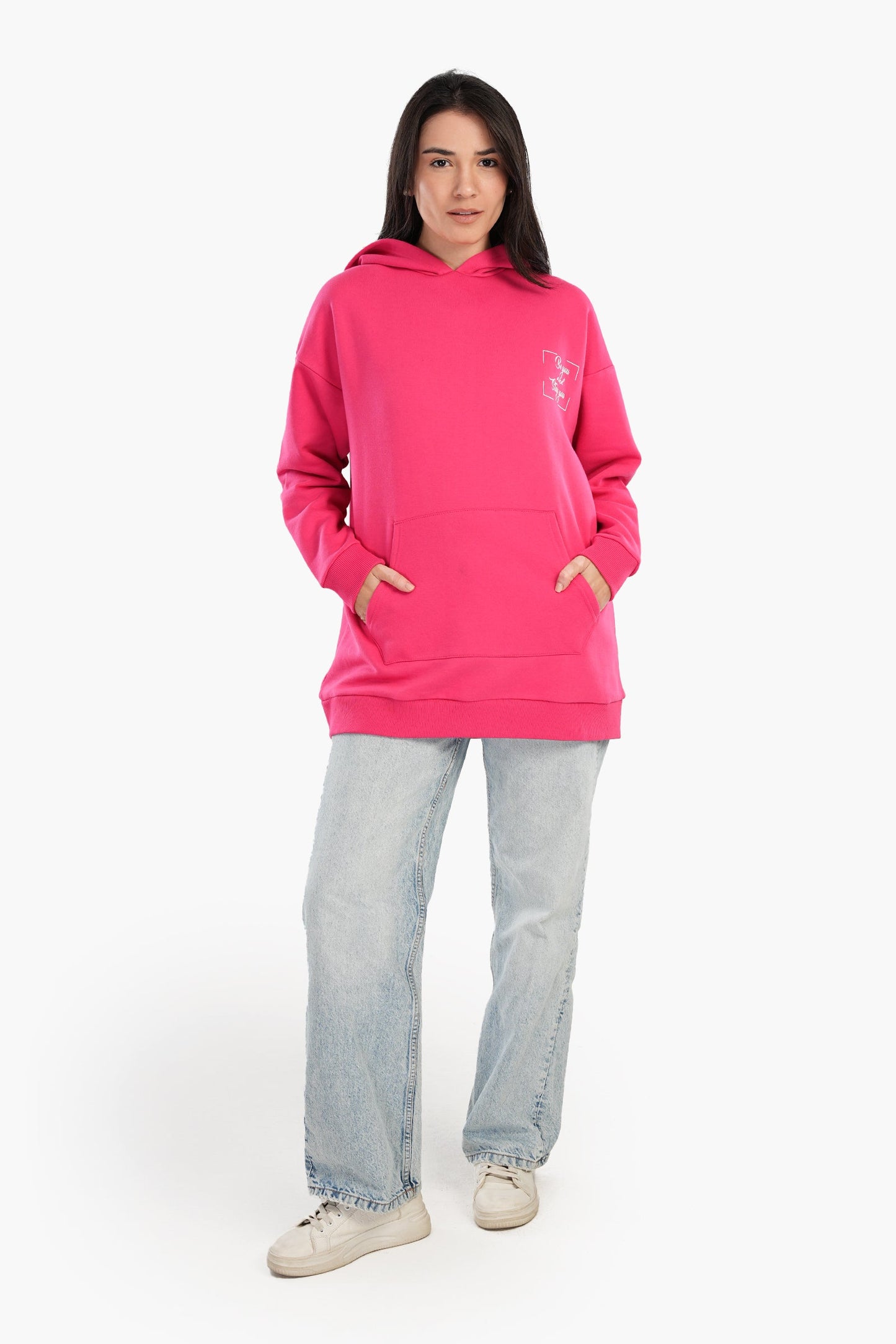 Fuchsia Printed Lounge Hoodie