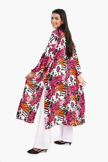 Crepe Colored Long Kimono