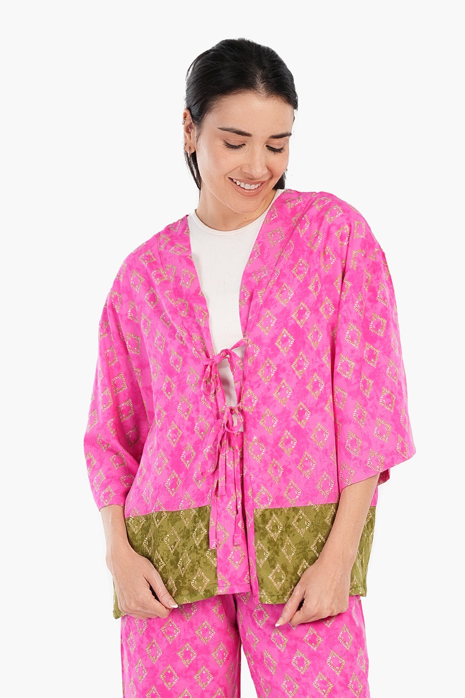 Vibrant Printed Lounge Kimono