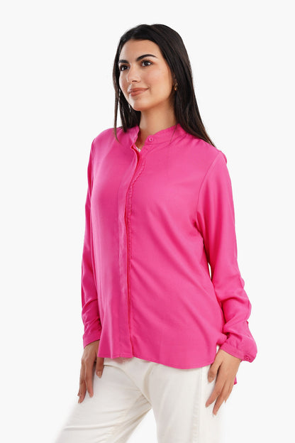 Shirt with Ruffled Collar