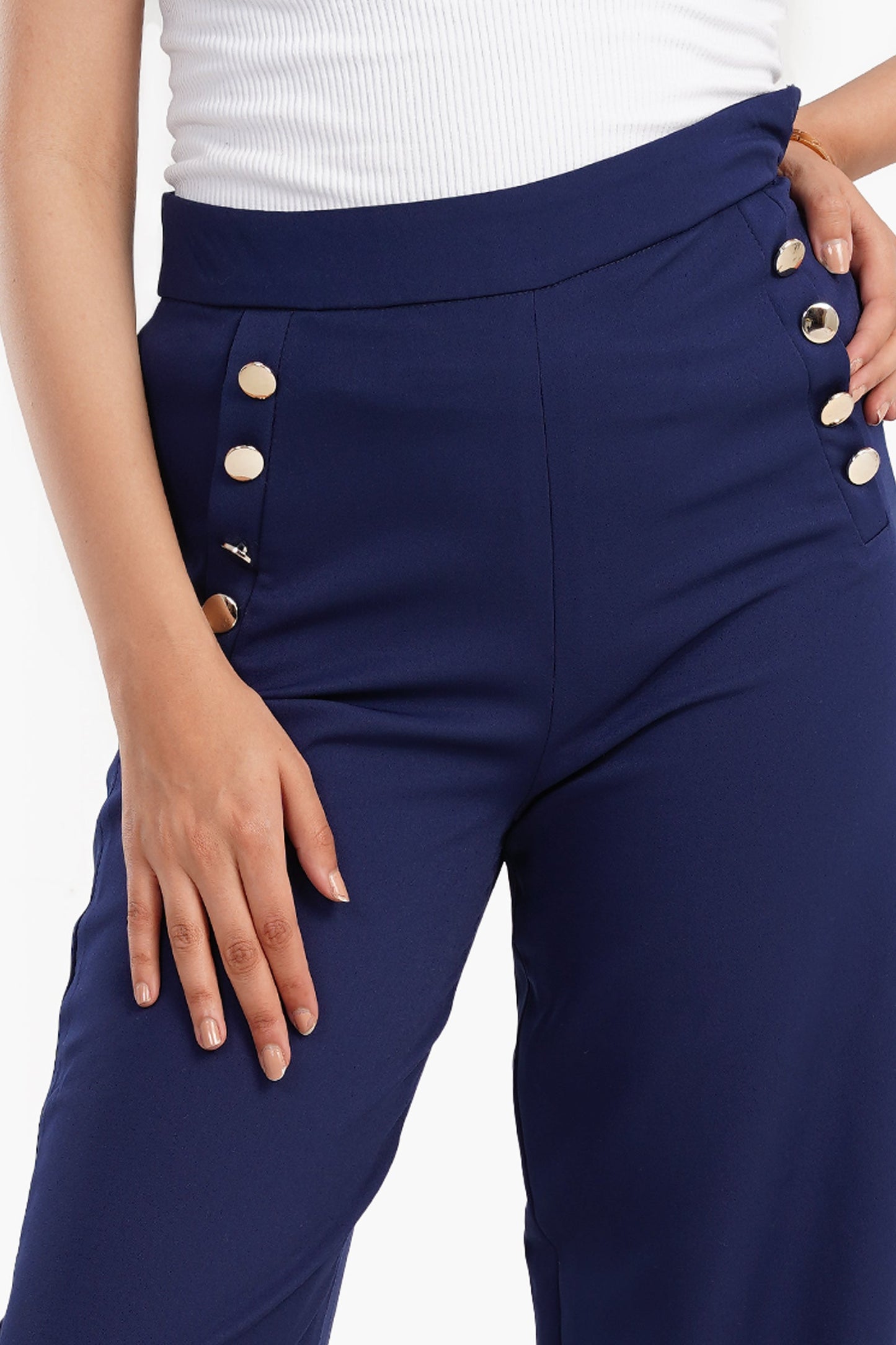 Pants with 8 Front Buttons