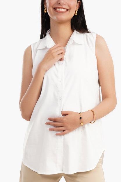 Poplin Sleeveless Shirt