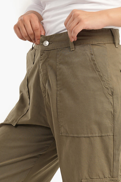 Linen Baggy Pants with Slits