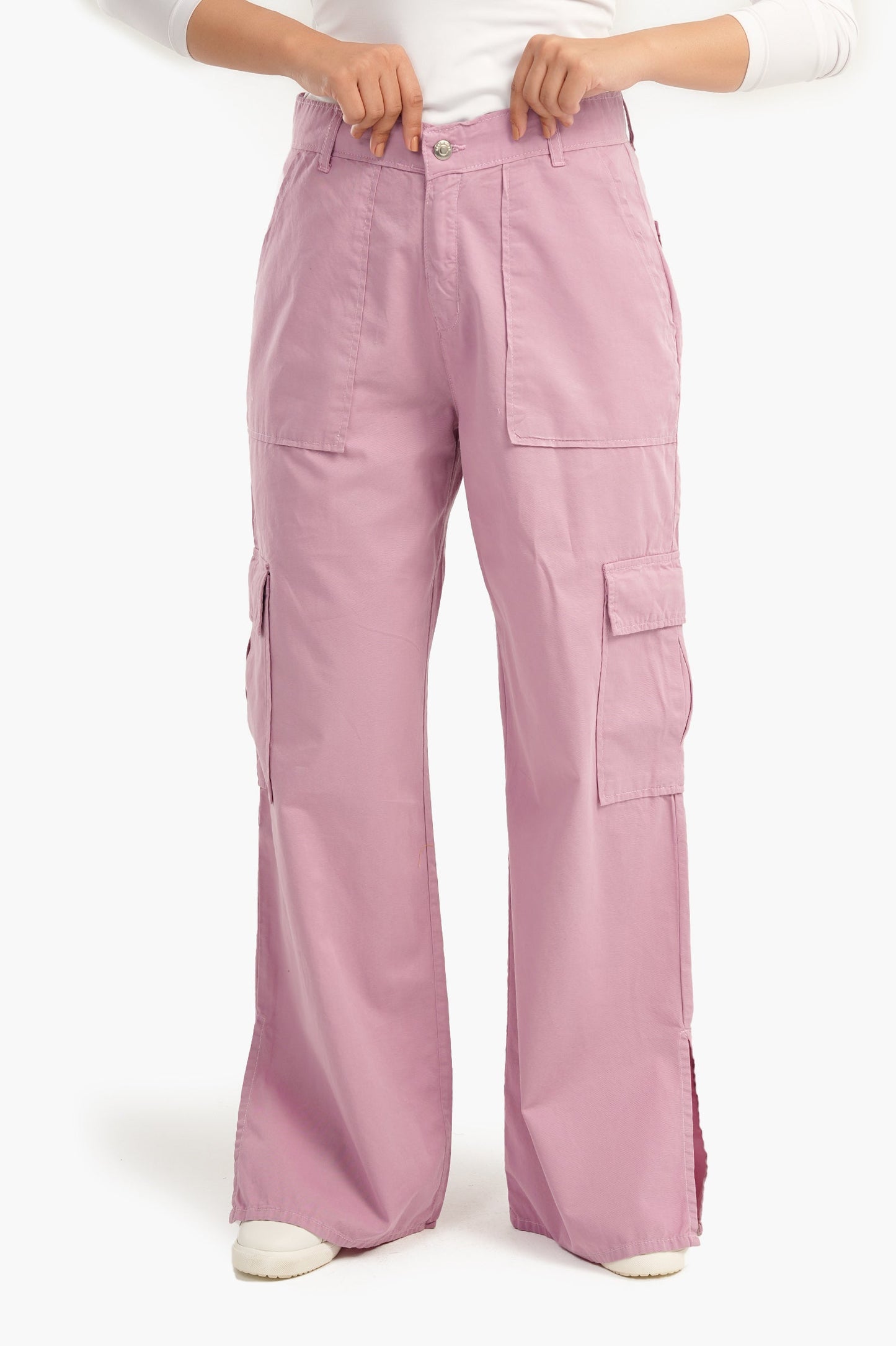 Linen Baggy Pants with Slits