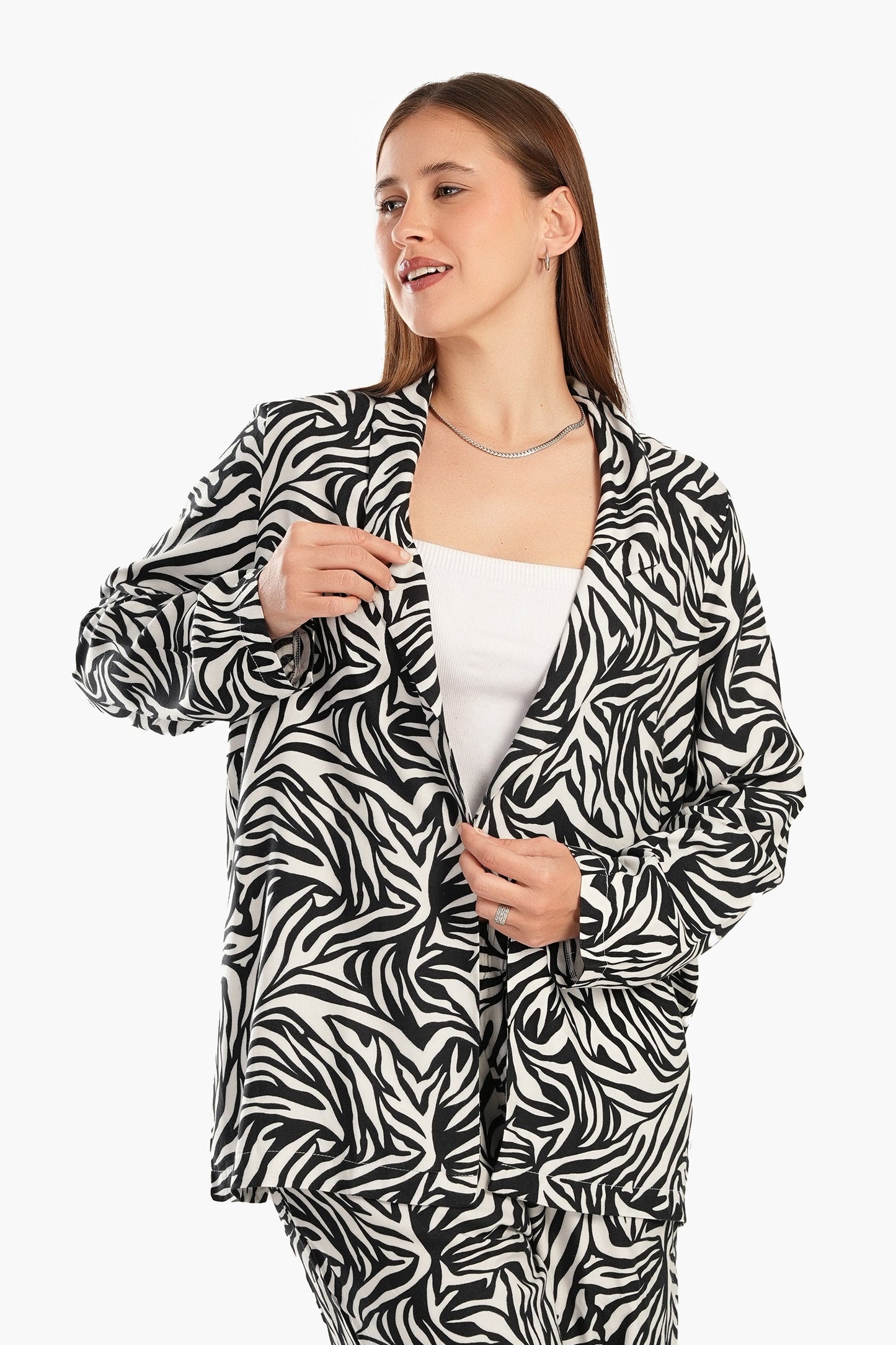 All Over Animal Print Blazer