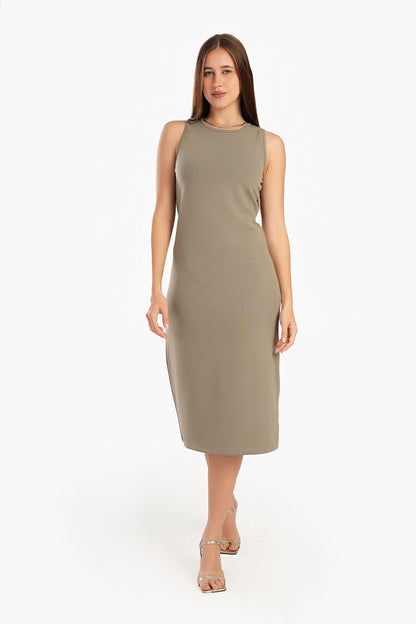 Below Knee Ribbed Dress