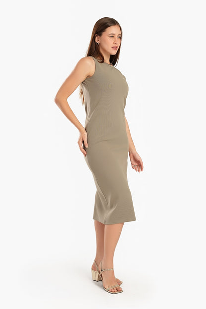 Below Knee Ribbed Dress