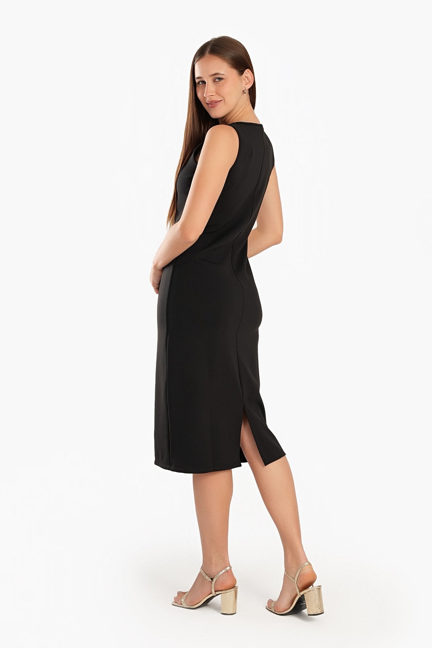 Below Knee Ribbed Dress