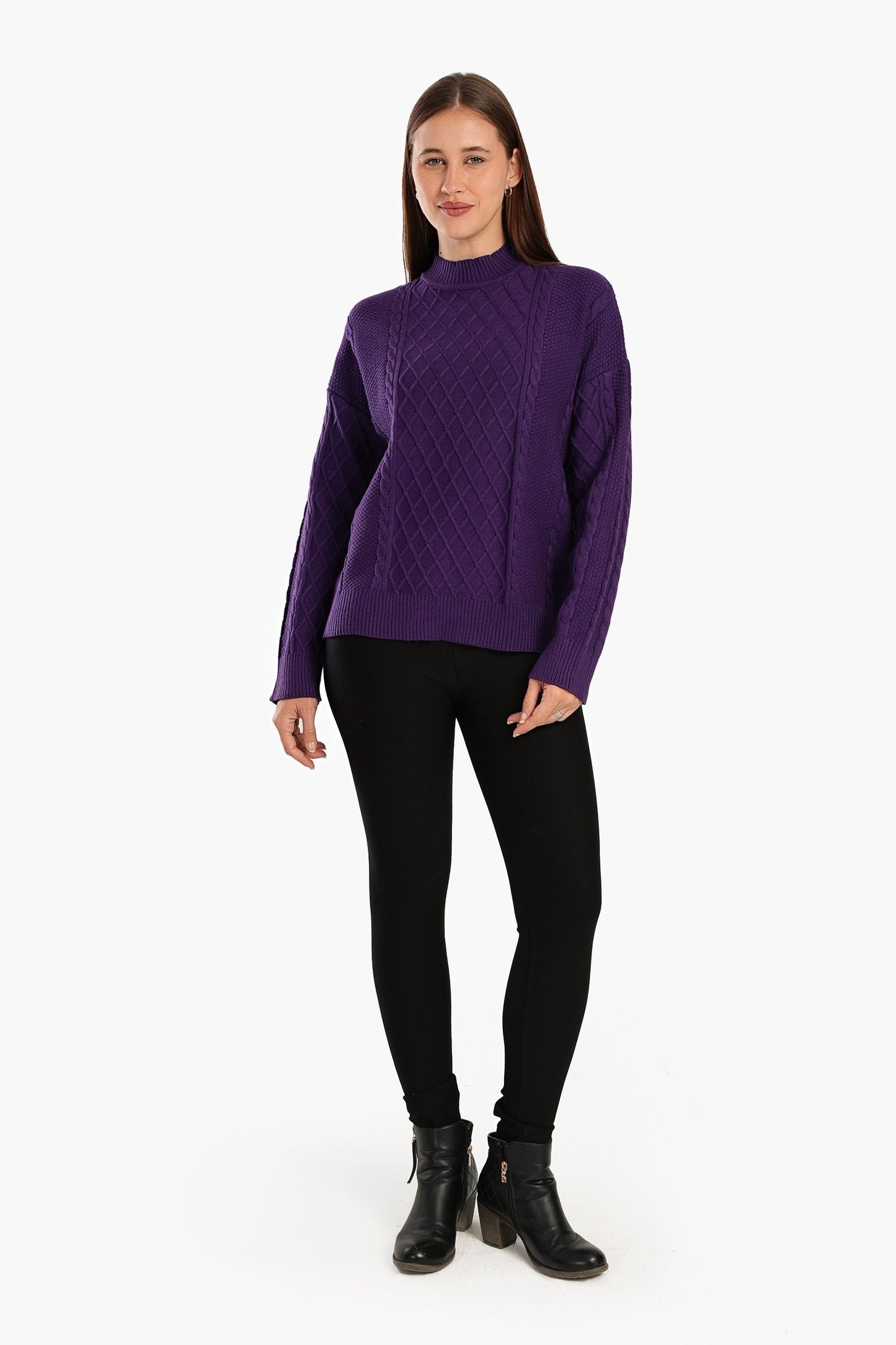 High Ribbed Neck Pullover