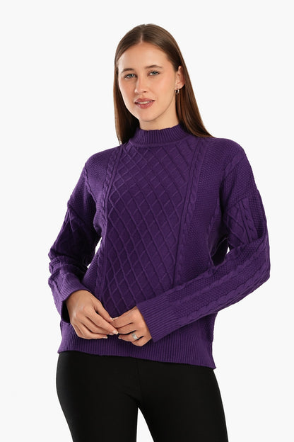 High Ribbed Neck Pullover