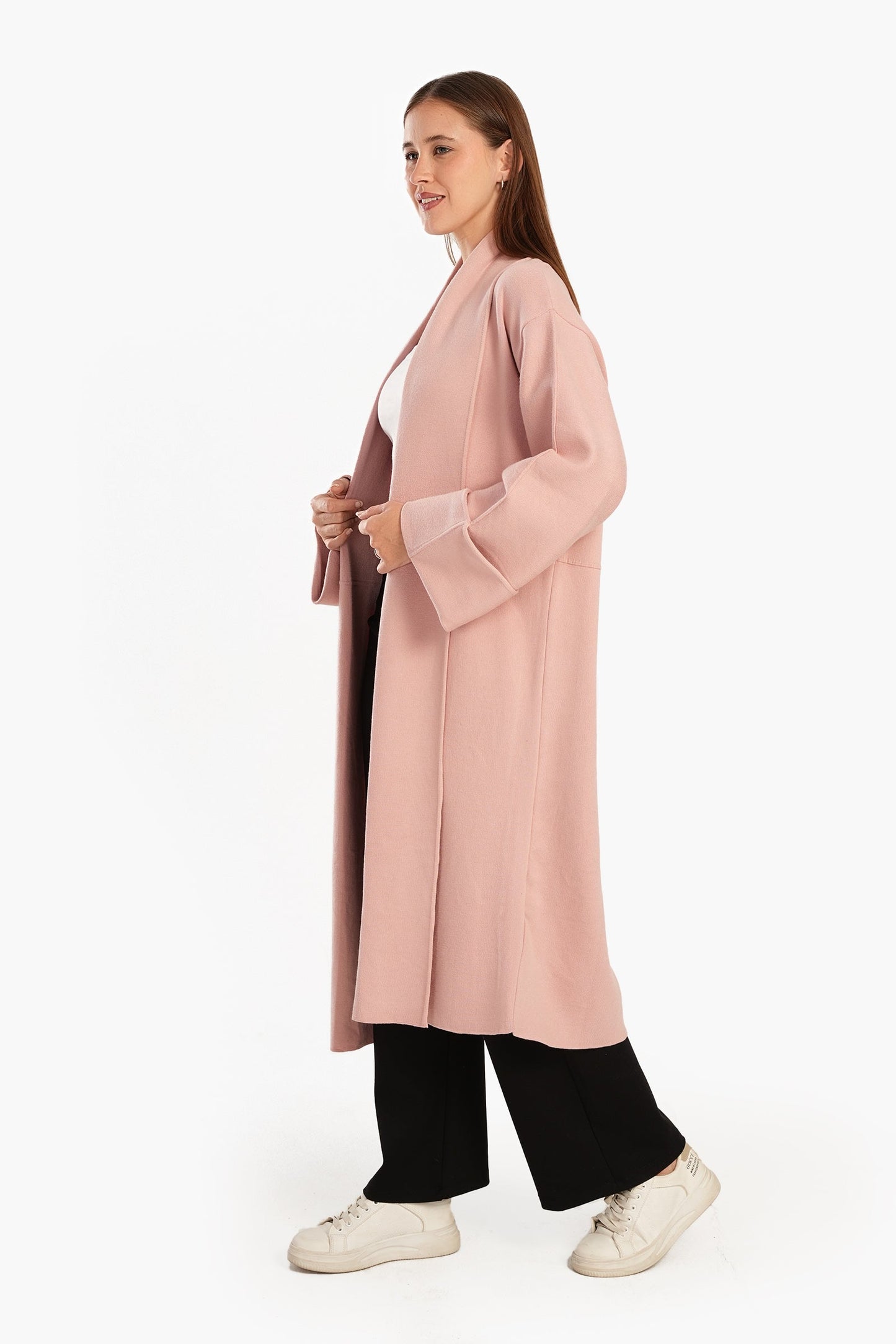 Wool Open Neckline Coat