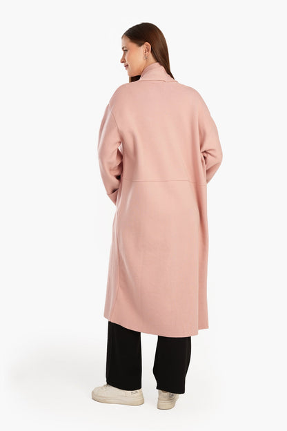 Wool Open Neckline Coat