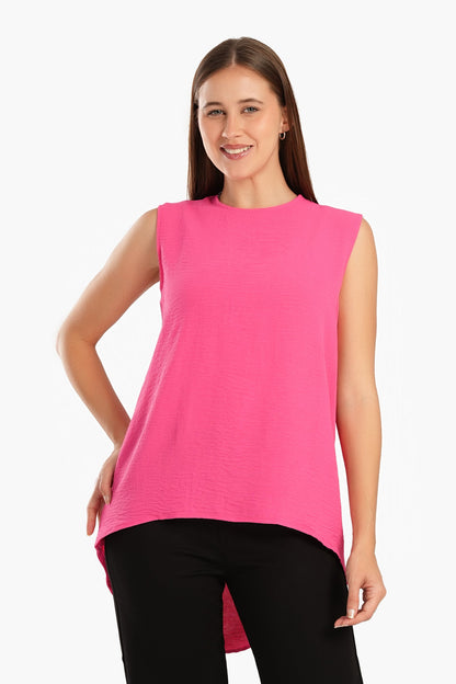 Asymmetrical Sleeveless Blouse