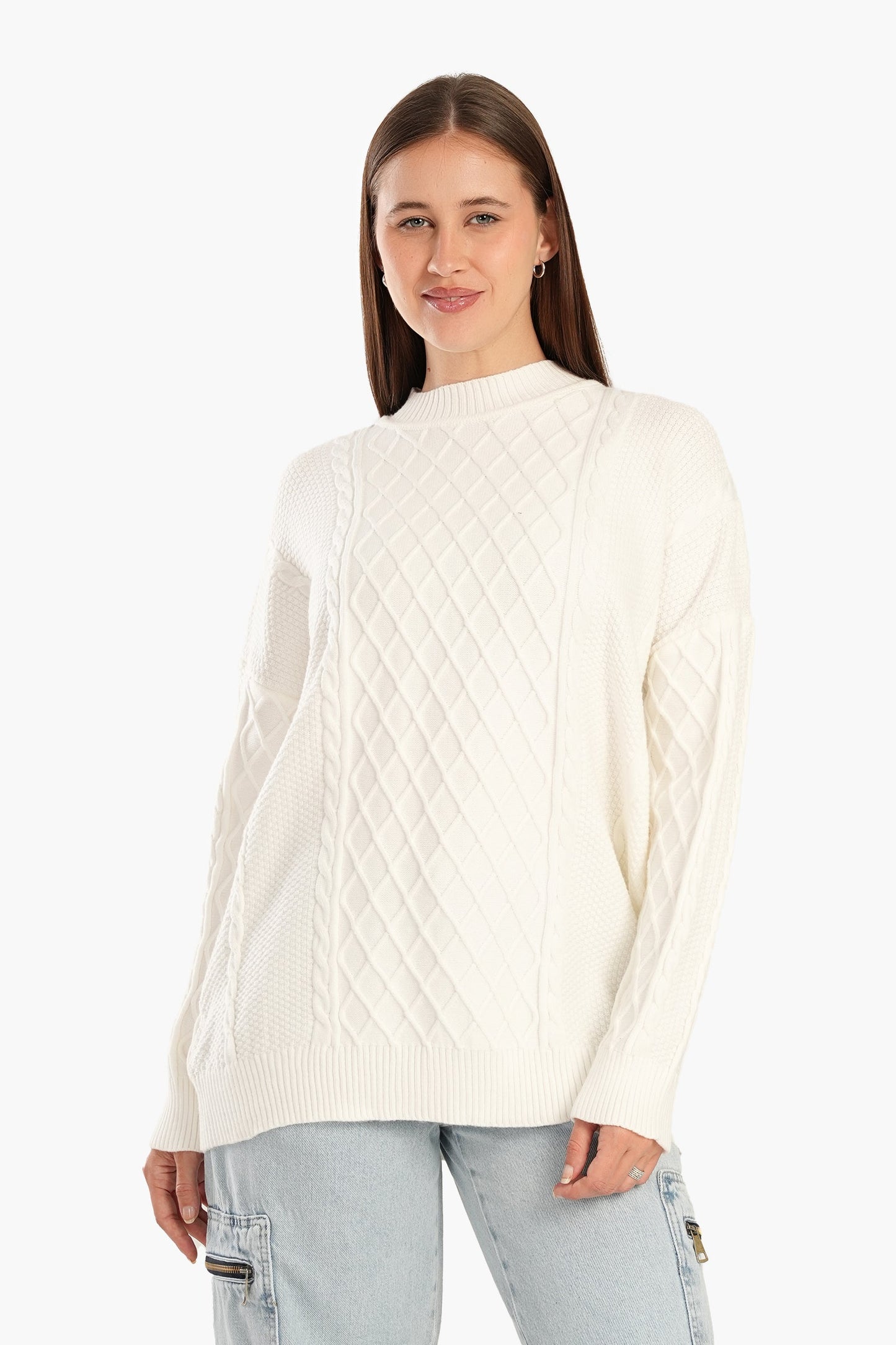 High Ribbed Neck Pullover